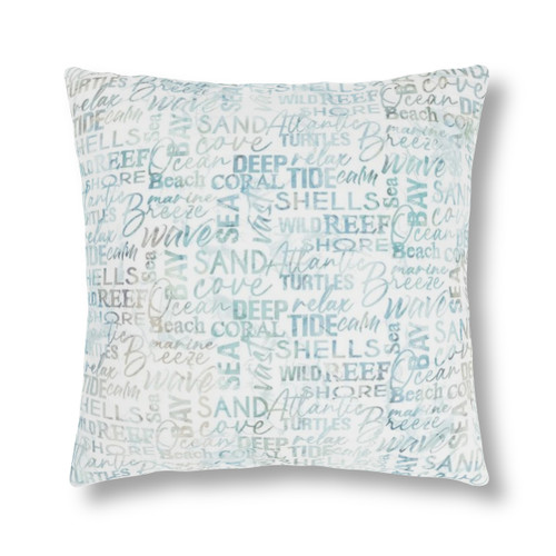 Saltsy Coastal Script Outdoor Pillow