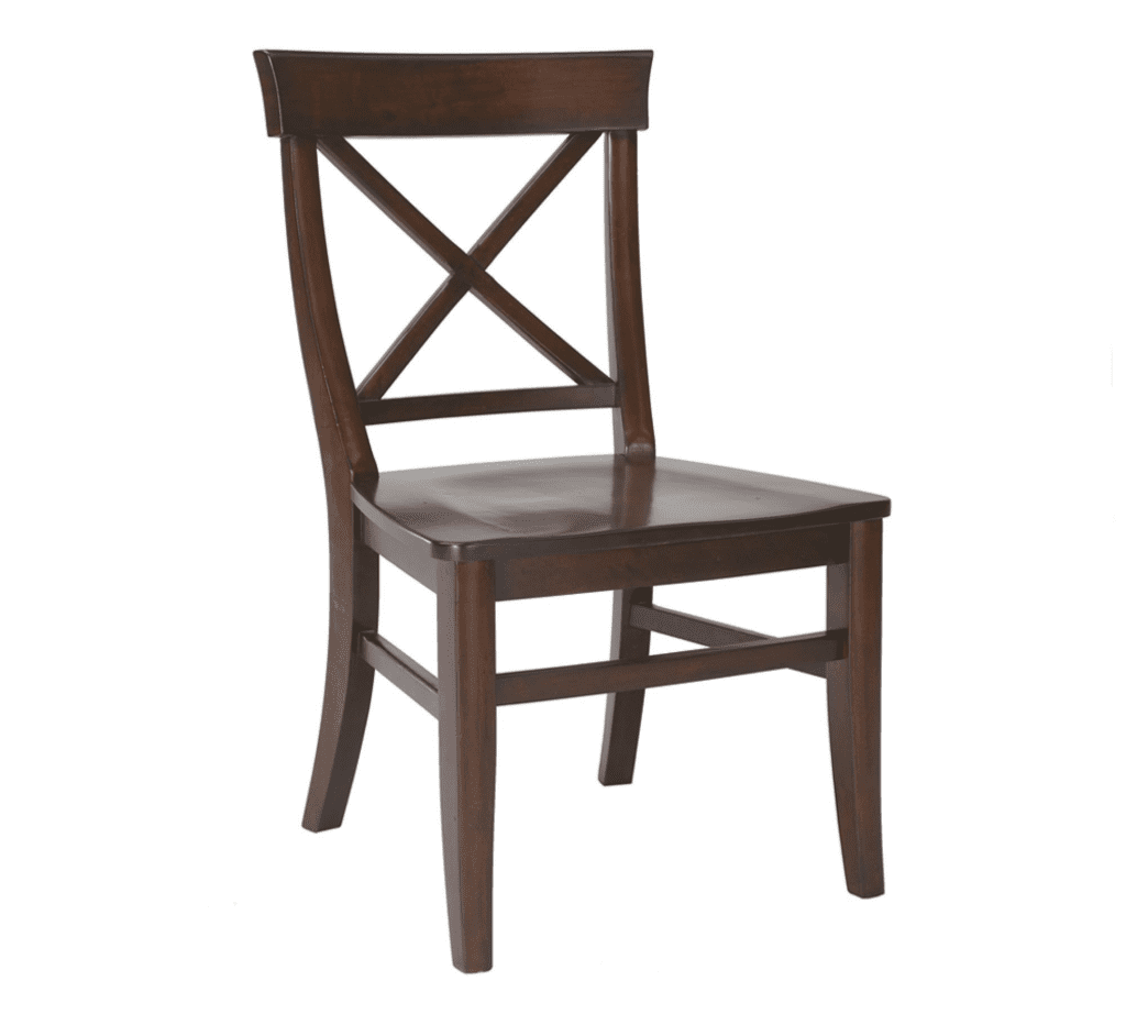 Wood dining chair in mahogany finish