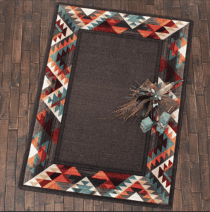 Area rug in southwestern pattern