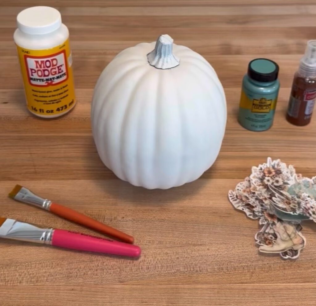 Cowgirl Decoupage Pumpkins Supplies