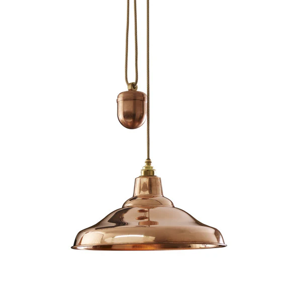 Copper pendant light fixture