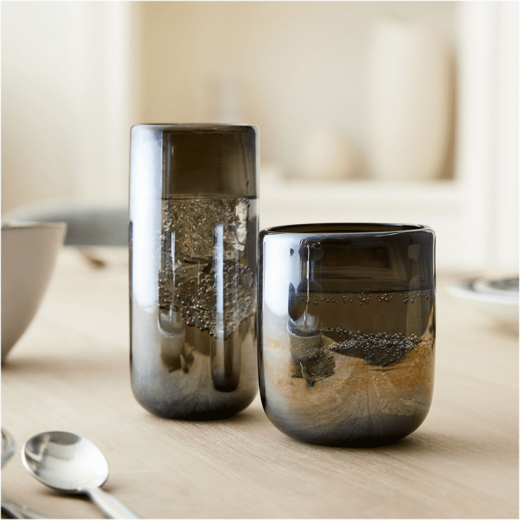 brown recycled drinking glasses