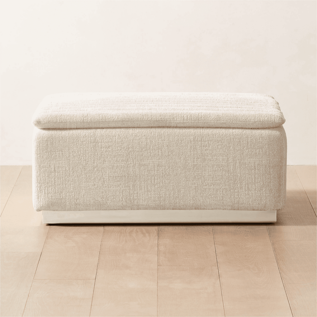 White Ivory Ottoman in square shape