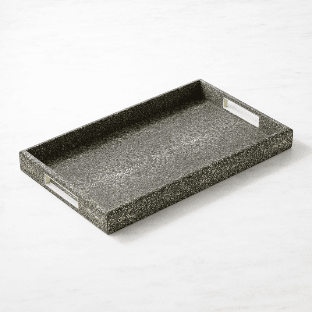 textured green table tray